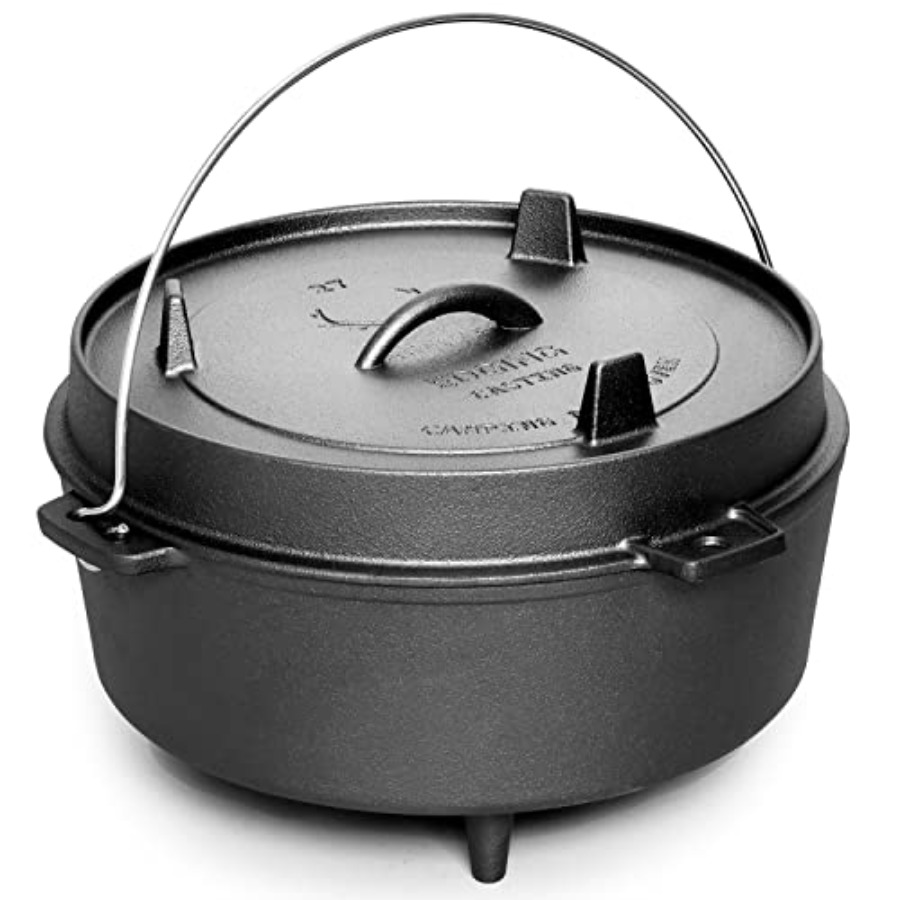 Camp Dutch Oven Cast - Panela Holandesa de Ferro Fundido Pré-Temperada