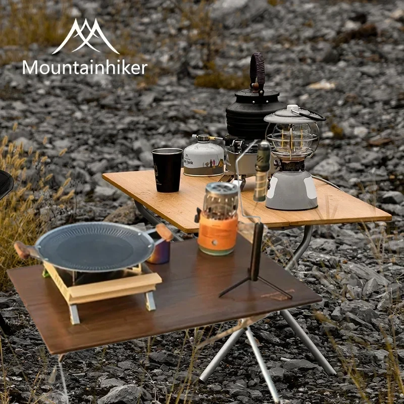 Camping Cooking Table - MOUNTAINHIKER Mesa de Camping Portátil Aprimorada,