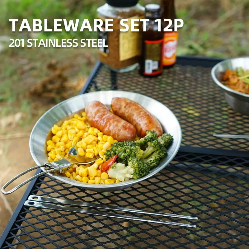 Conjunto de Utensílios Portáte - Camping Cooking Dining Set avaliação e preço
