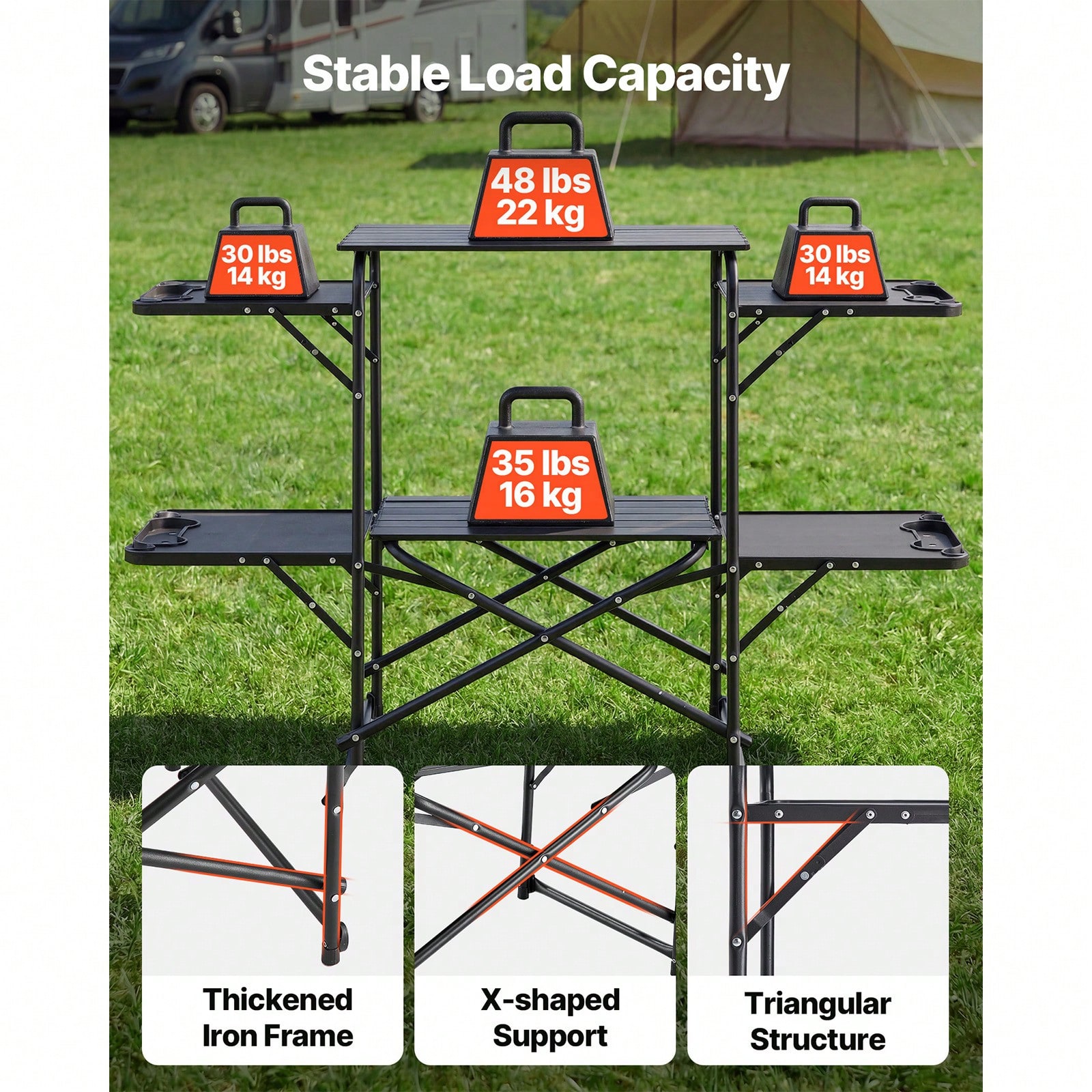 Mesa de Cozinha para Camping,  - Camping Cooking Table avaliação e preço
